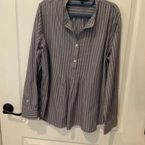 Lauren Jeans by Ralph Lauren Blue denim color With Red Stripes long Sleeve Blous